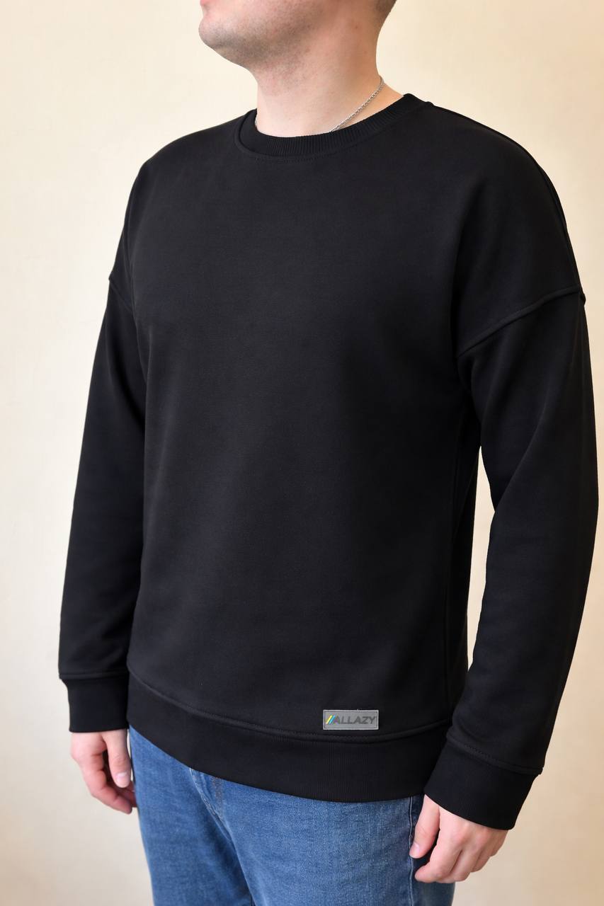 Свитшот черный "ALLAZY" реальное фото